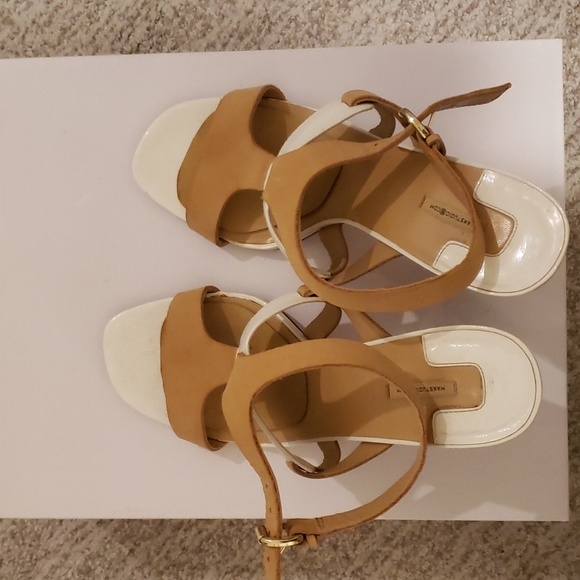 Leather/Patent Leather High Heeled Max Studio Ankle Strap Sandals - Picture 4 of 5